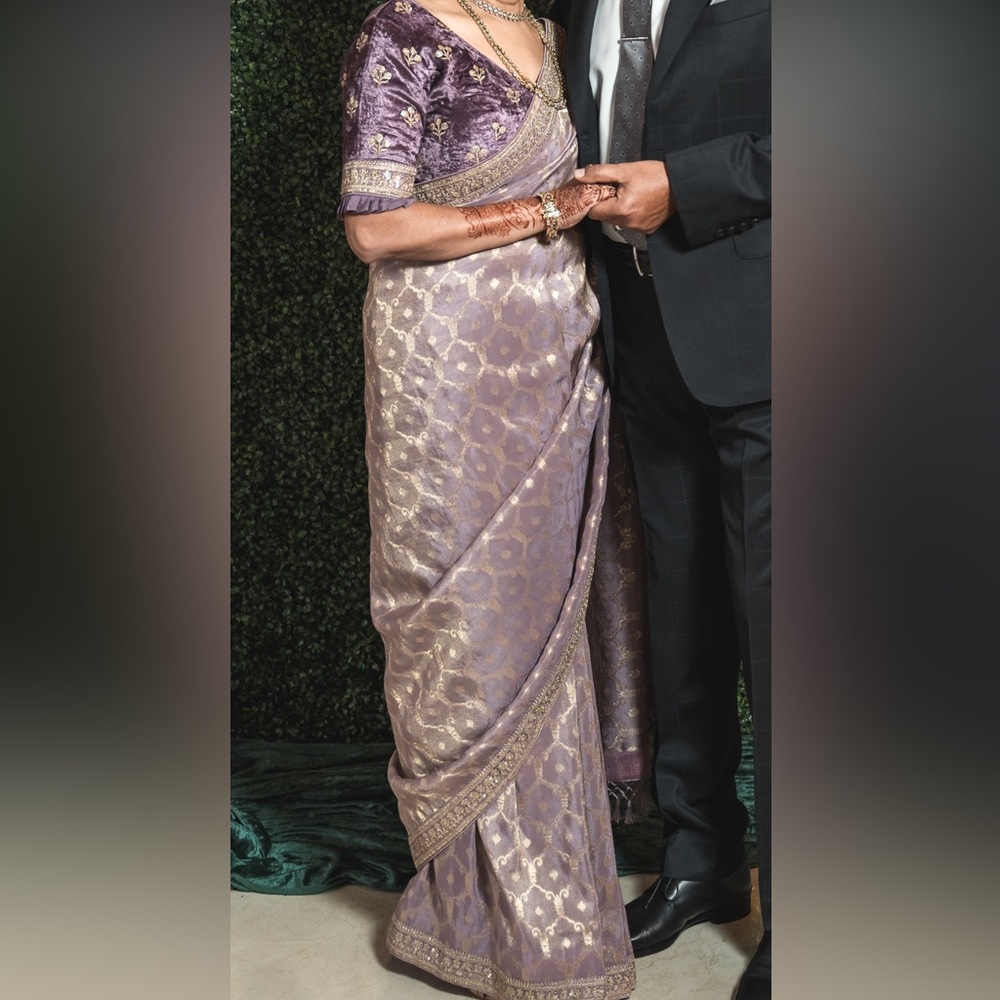 Lavender Banarasi Saree